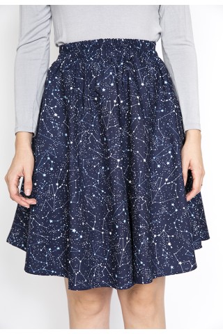 Falda midi azul marino constelaciones- Ropa mujer SusiSweetdress
