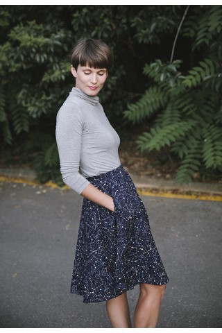 Falda midi azul marino constelaciones- Ropa mujer SusiSweetdress