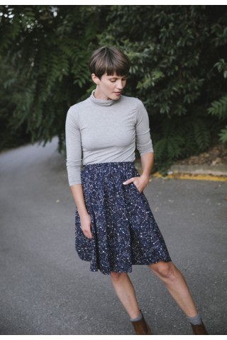 Falda midi azul marino constelaciones- Ropa mujer SusiSweetdress