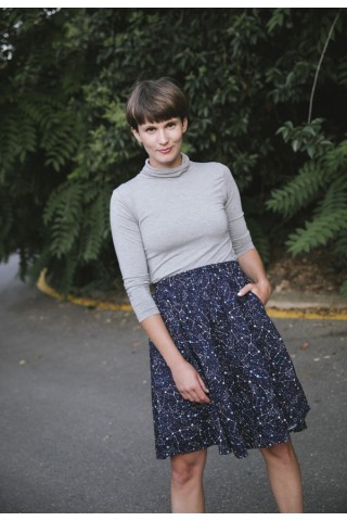 Falda midi azul marino constelaciones- Ropa mujer SusiSweetdress