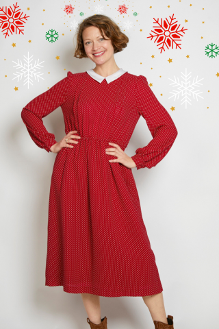 Vestido vintage rojo lunares blancos - Ropa mujer vintage SusiSweetdress