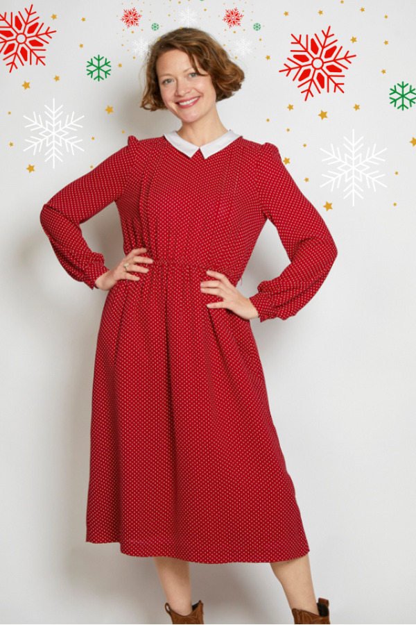 Vestido vintage rojo lunares blancos - Ropa mujer vintage SusiSweetdress