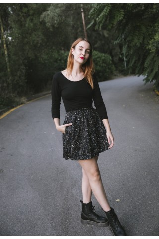 Falda mini negra constelacioness- Ropa mujer SusiSweetdress