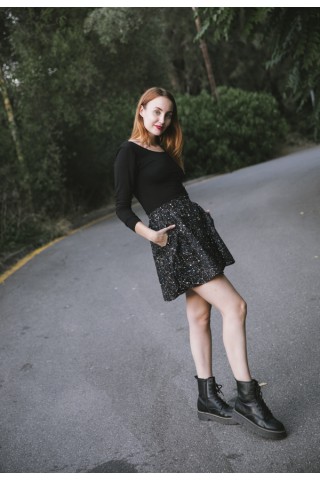 Falda mini negra constelacioness- Ropa mujer SusiSweetdress