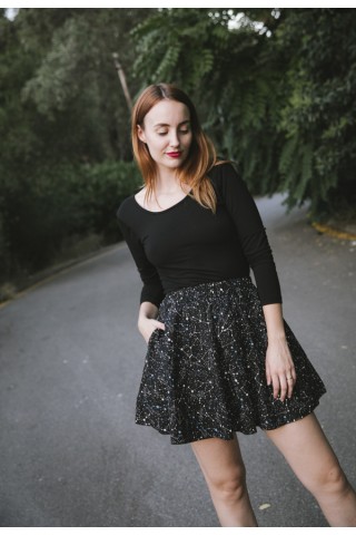 Falda mini negra constelacioness- Ropa mujer SusiSweetdress