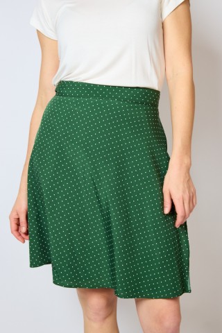 Falda cruzada mini verde con puntitos blancos- Ropa mujer SusiSweetdress