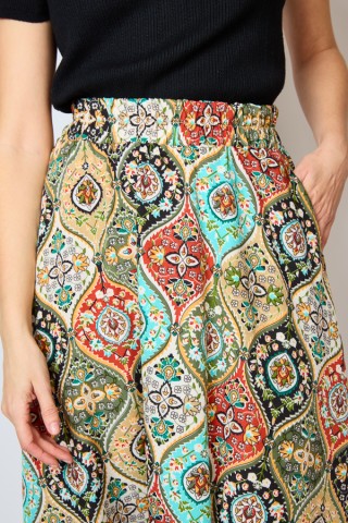 Falda maxi larga estampado geométricas de colores con bolsillos- Ropa mujer SusiSweetdress