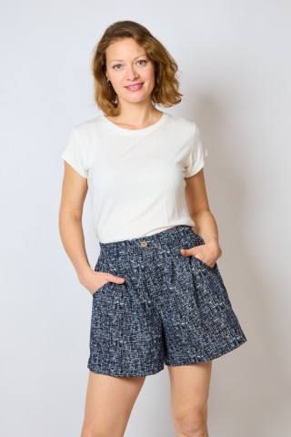 Shorts negro chispeado blanco- Ropa mujer SusiSweetdress