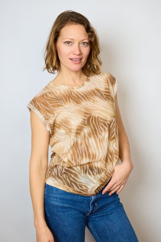 Camiseta SusiSweetdress estampado cebra marrón- Ropa mujer SusiSweetdress