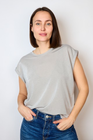 Camiseta SusiSweetdress plateada- Ropa mujer SusiSweetdress