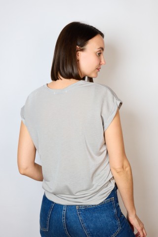 Camiseta SusiSweetdress plateada- Ropa mujer SusiSweetdress