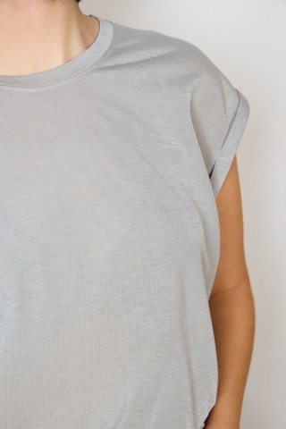 Camiseta SusiSweetdress plateada- Ropa mujer SusiSweetdress