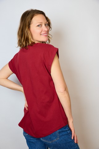 Camiseta SusiSweetdress granate- Ropa mujer SusiSweetdress