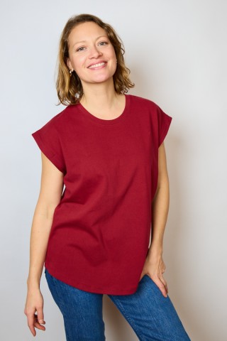 Camiseta SusiSweetdress granate- Ropa mujer SusiSweetdress