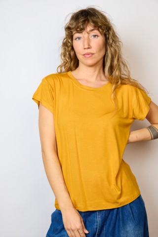 Camiseta básica SusiSweetdress ocre- Ropa mujer SusiSweetdress