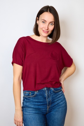 Camiseta básica SusiSweetdress blanco ancha con bolsillo - Ropa mujer SusiSweetdress