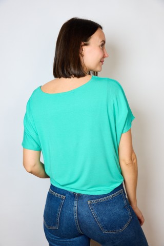 Camiseta básica SusiSweetdress verde ancha con bolsillo- Ropa mujer SusiSweetdress