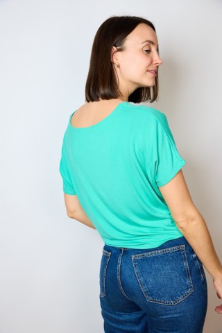 Camiseta básica SusiSweetdress verde ancha con bolsillo- Ropa mujer SusiSweetdress