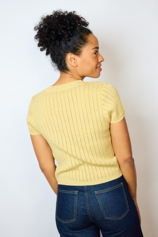 Camiseta básica SusiSweetdress mostaza con botones- Ropa mujer SusiSweetdress