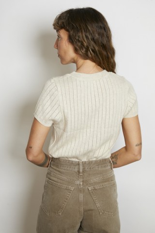 Camiseta básica SusiSweetdress beis con botones- Ropa mujer SusiSweetdress