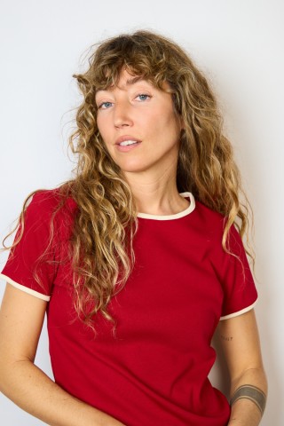 Camiseta básica SusiSweetdress roja con bordes blancos- Ropa mujer SusiSweetdress