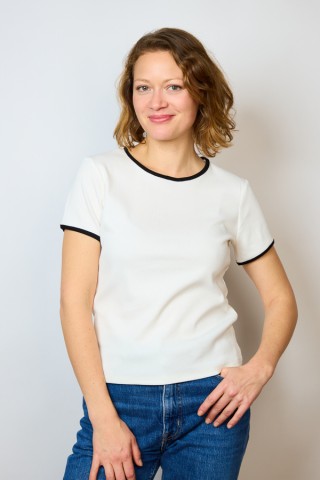 Camiseta básica SusiSweetdress blanca con bordes negros- Ropa mujer SusiSweetdress