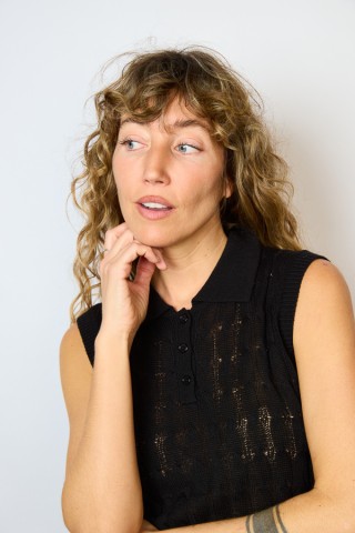 Camiseta básica SusiSweetdress negra polo- Ropa mujer SusiSweetdress