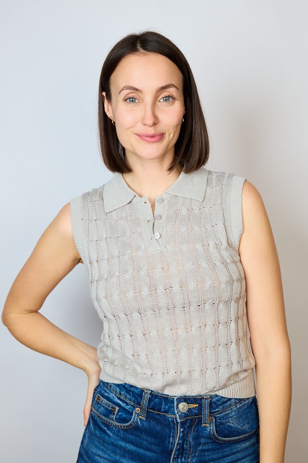 Camiseta básica SusiSweetdress gris perla polo- Ropa mujer SusiSweetdress