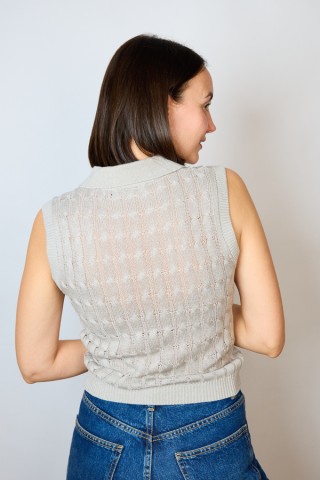 Camiseta básica SusiSweetdress gris perla polo- Ropa mujer SusiSweetdress