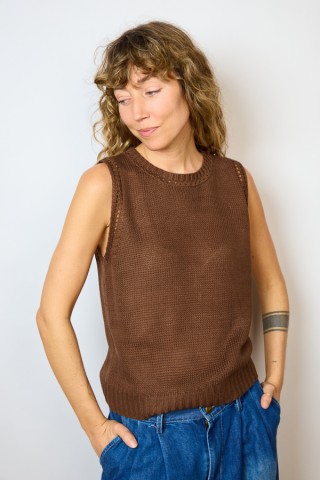 Camiseta básica SusiSweetdress marrón- Ropa mujer SusiSweetdress