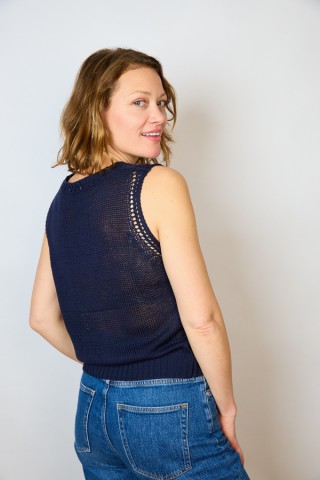 Camiseta básica SusiSweetdress azul marino- Ropa mujer SusiSweetdress