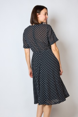 Vestido vintage negro con topos blancos - Ropa mujer vintage SusiSweetdress