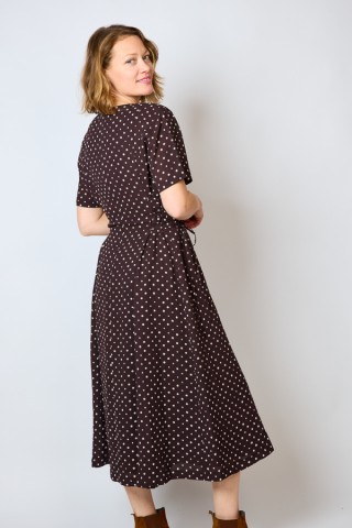 Vestido vintage marrón con topitos - Ropa mujer vintage SusiSweetdress