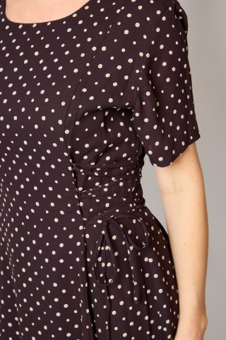 Vestido vintage marrón con topitos - Ropa mujer vintage SusiSweetdress