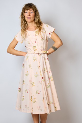 Vestido vintage rosa claro con flores - Ropa mujer vintage SusiSweetdress
