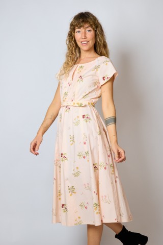 Vestido vintage rosa claro con flores - Ropa mujer vintage SusiSweetdress