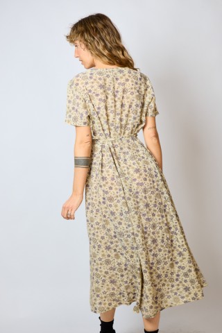 Vestido vintage champagne con flores - Ropa mujer vintage SusiSweetdress