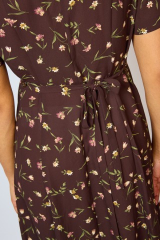 Vestido vintage marrón con flores - Ropa mujer vintage SusiSweetdress