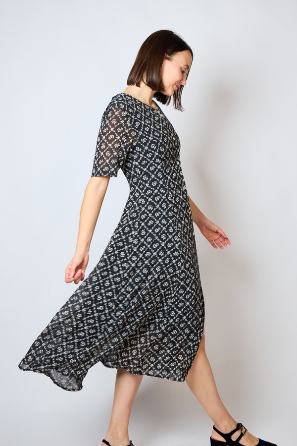 Vestido vintage negro con flores - Ropa mujer vintage SusiSweetdress