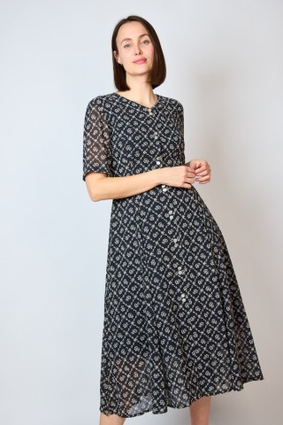 Vestido vintage negro con flores - Ropa mujer vintage SusiSweetdress