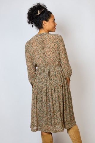 Vestido vintage negro estampado floreado - Ropa mujer vintage SusiSweetdress