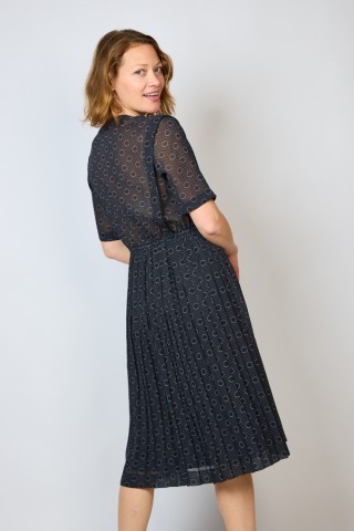 Vestido vintage negro con círculos y puntitos - Ropa mujer vintage SusiSweetdress