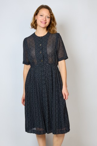 Vestido vintage negro con círculos y puntitos - Ropa mujer vintage SusiSweetdress