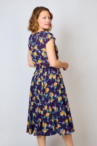 Vestido vintage violeta con flores - Ropa mujer vintage SusiSweetdress