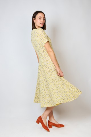 Vestido vintage amarillo pastel con margaritas - Ropa mujer vintage SusiSweetdress