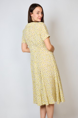 Vestido vintage amarillo pastel con margaritas - Ropa mujer vintage SusiSweetdress