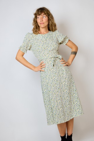 Vestido vintage blanco roto con pequeñas flores - Ropa mujer vintage SusiSweetdress