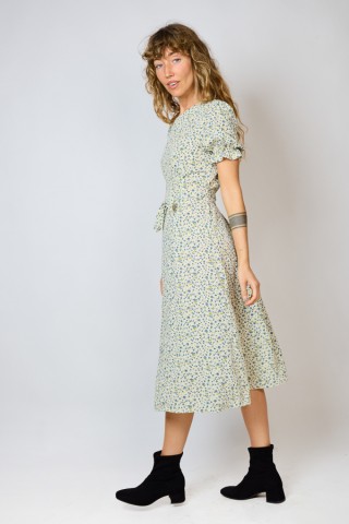 Vestido vintage blanco roto con pequeñas flores - Ropa mujer vintage SusiSweetdress