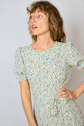 Vestido vintage blanco roto con pequeñas flores - Ropa mujer vintage SusiSweetdress