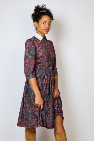 Vestido vintage violeta con arabescos - Ropa mujer vintage SusiSweetdress